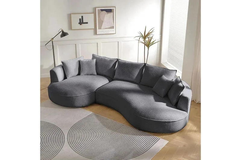 Hungirr Sofa med divan 4-personers - Mørkegrå - Møbler - Sofaer - Sofa med chaiselong