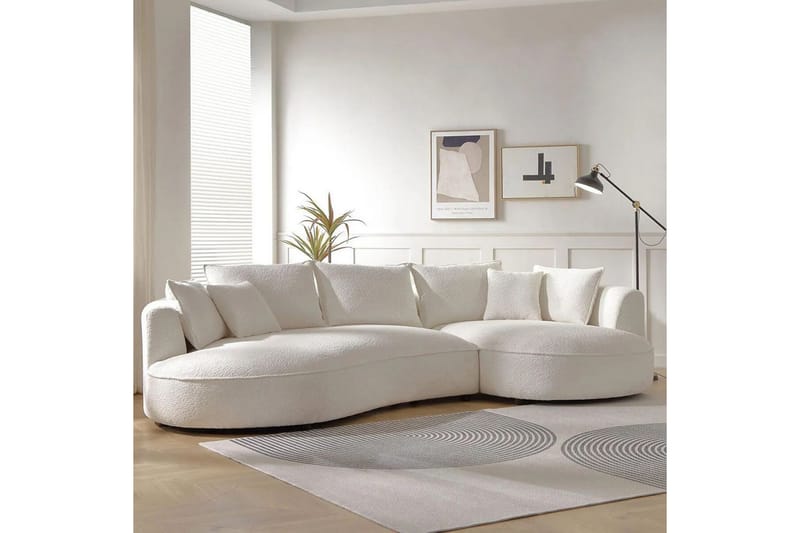 Hungirr Sofa med divan 4-personers - Hvid - Møbler - Sofaer - Sofa med chaiselong
