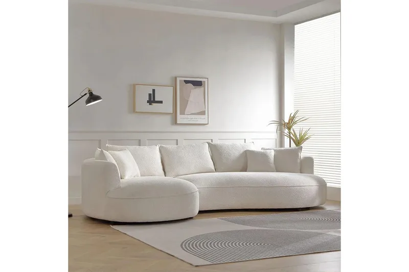 Hungirr Sofa med divan 4-personers - Hvid - Møbler - Sofaer - Sofa med chaiselong