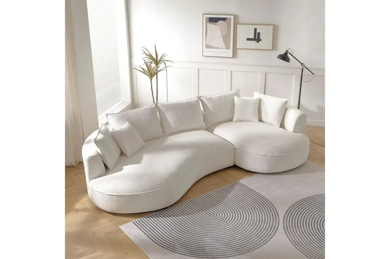 Hungirr Sofa med divan 4-personers - Hvid - Møbler - Sofaer - Sofa med chaiselong