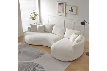 Hungirr Sofa med divan 4-personers - Hvid - Møbler - Sofaer - 4 personers sofa