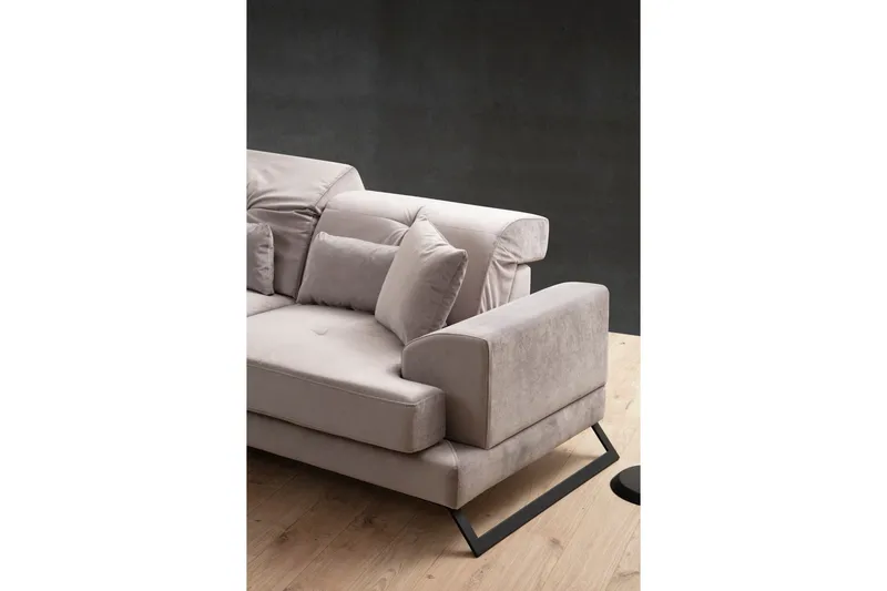 Jaraad Chaiselongsofa 3-personers - Grå - Møbler - Sofaer - Sofa med chaiselong - 3 personers sofa med chaiselong