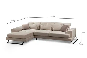 Jaraad Chaiselongsofa Højre - Beige/Sort - Møbler - Sofaer - Sofa med chaiselong