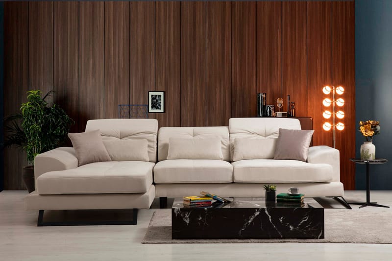 Jaraad Chaiselongsofa Højre - Beige/Sort - Møbler - Sofaer - Sofa med chaiselong