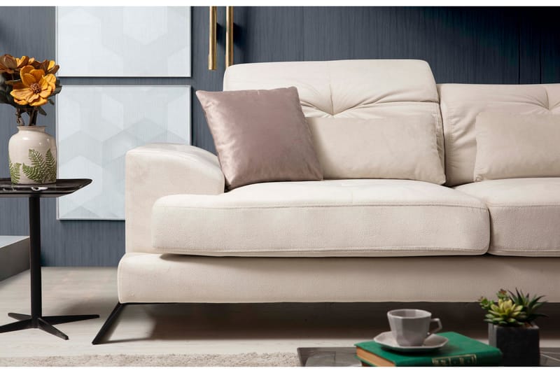 Jaraad Chaiselongsofa Højre - Beige/Sort - Møbler - Sofaer - Sofa med chaiselong