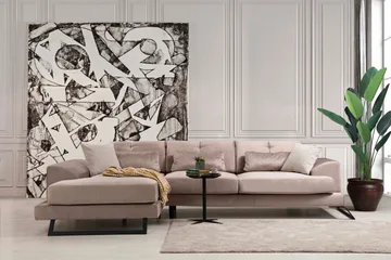 Jaraad Chaiselongsofa Højre - Beige/Sort - Møbler - Sofaer - Sofa med chaiselong