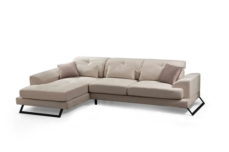 Jaraad Chaiselongsofa Højre, Beige/Sort