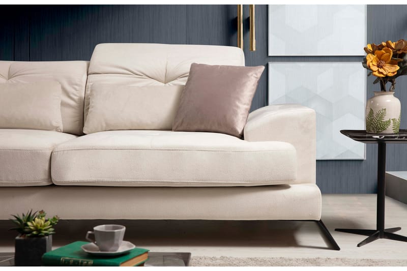 Jaraad Chaiselongsofa Højre - Beige/Sort - Møbler - Sofaer - Sofa med chaiselong