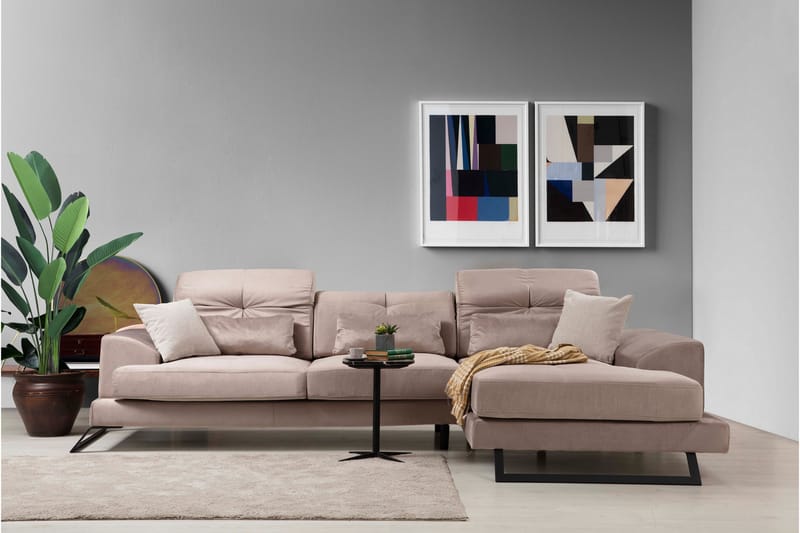 Jaraad Chaiselongsofa Venstre - Beige/Sort - Møbler - Sofaer - Sofa med chaiselong