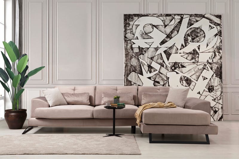 Jaraad Chaiselongsofa Venstre - Beige/Sort - Møbler - Sofaer - Sofa med chaiselong