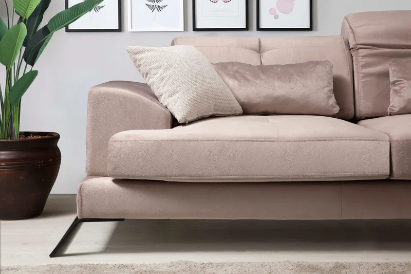 Jaraad Chaiselongsofa Venstre - Beige/Sort - Møbler - Sofaer - Sofa med chaiselong
