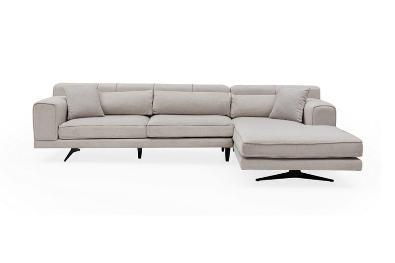 Jivago Chaiselongsofa Højre - Beige/Sort - Sofa med chaiselong - 4 personers sofa med chaiselong