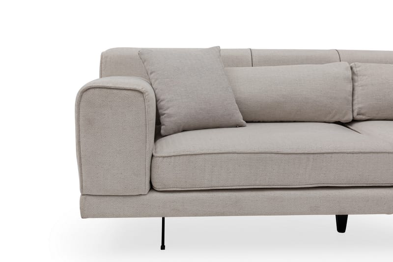 Jivago Chaiselongsofa Højre - Beige/Sort - Sofa med chaiselong - 4 personers sofa med chaiselong