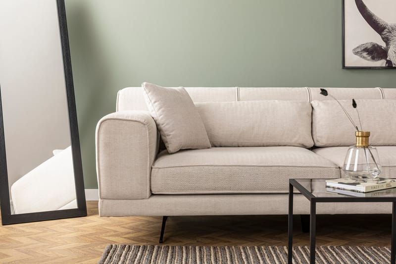 Jivago Chaiselongsofa Højre - Beige/Sort - Sofa med chaiselong - 4 personers sofa med chaiselong