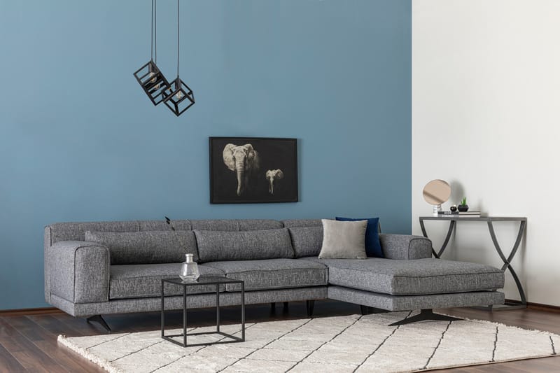 Jivago Chaiselongsofa Højre - Grå/Sort - Møbler - Sofaer - Sofa med chaiselong