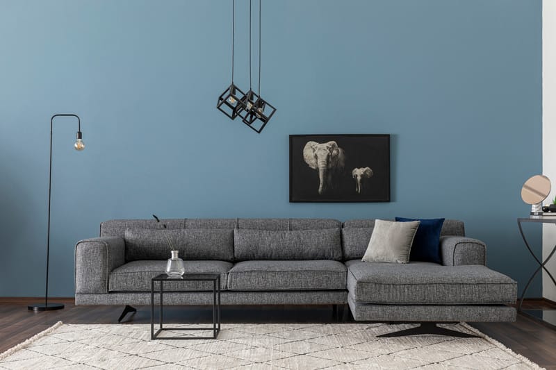 Jivago Chaiselongsofa Højre - Grå/Sort - Møbler - Sofaer - Sofa med chaiselong