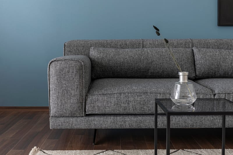 Jivago Chaiselongsofa Højre - Grå/Sort - Sofa med chaiselong - 4 personers sofa med chaiselong