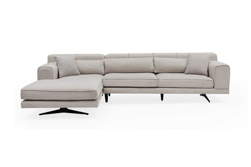 Jivago Chaiselongsofa Venstre - Beige/Sort - Sofa med chaiselong - 4 personers sofa med chaiselong