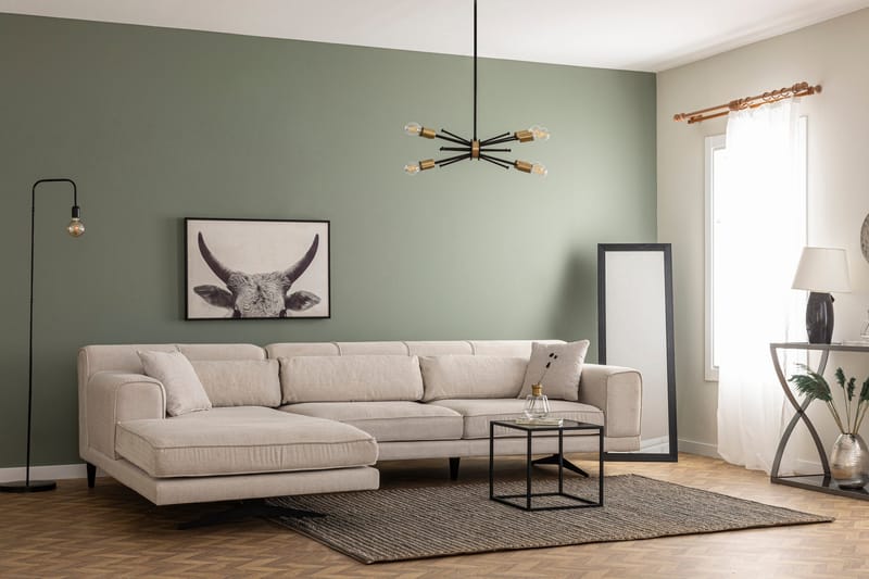 Jivago Chaiselongsofa Venstre - Beige/Sort - Møbler - Sofaer - Sofa med chaiselong