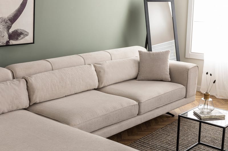 Jivago Chaiselongsofa Venstre - Beige/Sort - Møbler - Sofaer - Sofa med chaiselong