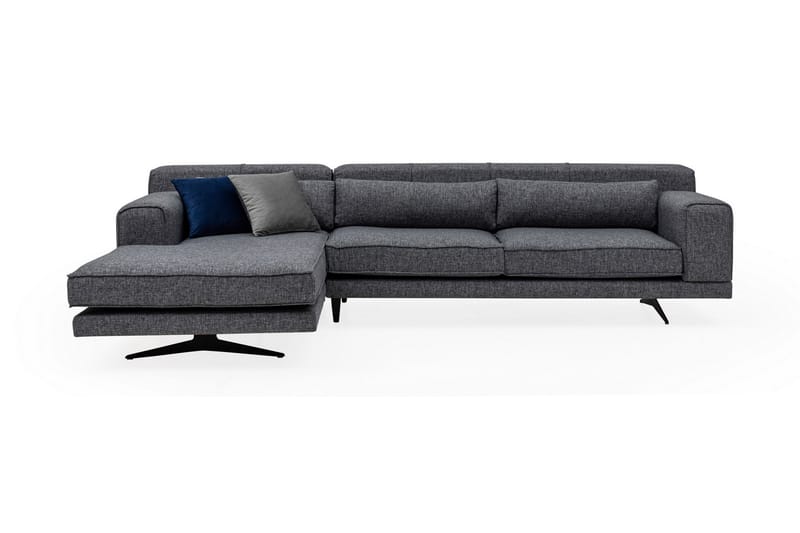 Jivago Chaiselongsofa Venstre - Grå/Sort - Sofa med chaiselong - 4 personers sofa med chaiselong