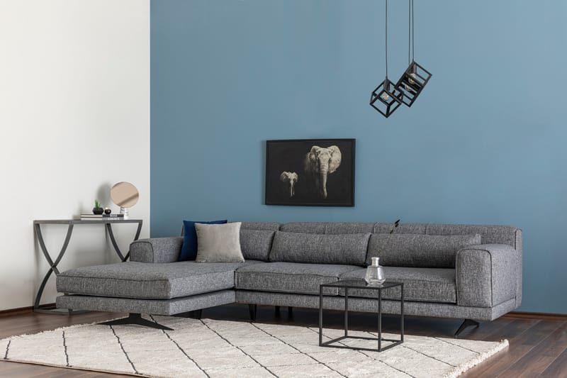 Jivago Chaiselongsofa Venstre - Grå/Sort - Møbler - Sofaer - Sofa med chaiselong