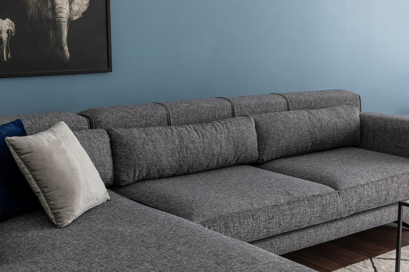 Jivago Chaiselongsofa Venstre - Grå/Sort - Møbler - Sofaer - Sofa med chaiselong