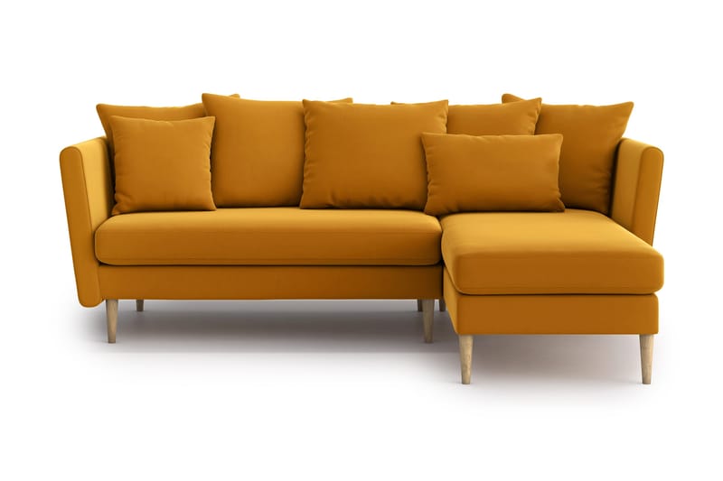 Joleen 2-Pers. Chaiselongsofa - Guld - 2-personer sofa med chaiselong - Sofa med chaiselong