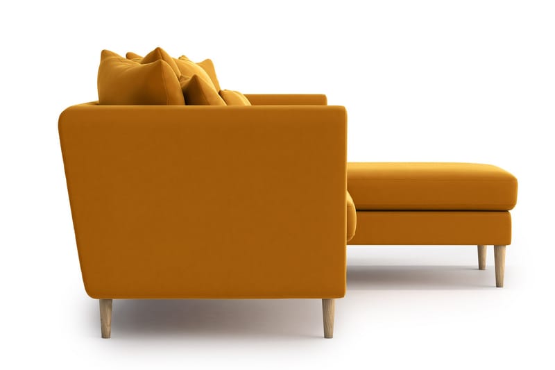 Joleen 2-Pers. Chaiselongsofa - Guld - Sofa med chaiselong - 2-personer sofa med chaiselong