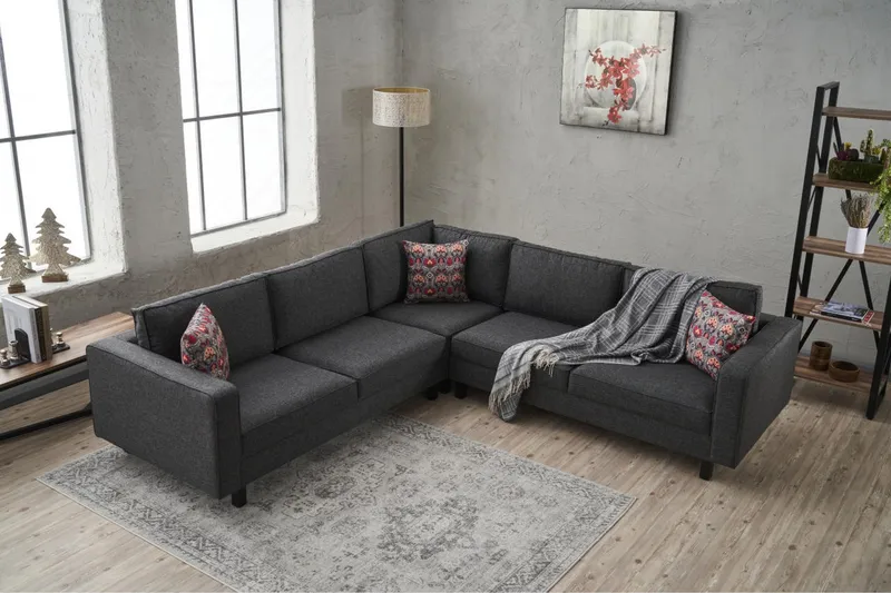 Kaletea Sofa m. Chaiselong 4-Pers. - Antracit - Møbler - Sofaer - Hjørnesofa - Hjørnesofa med chaiselong