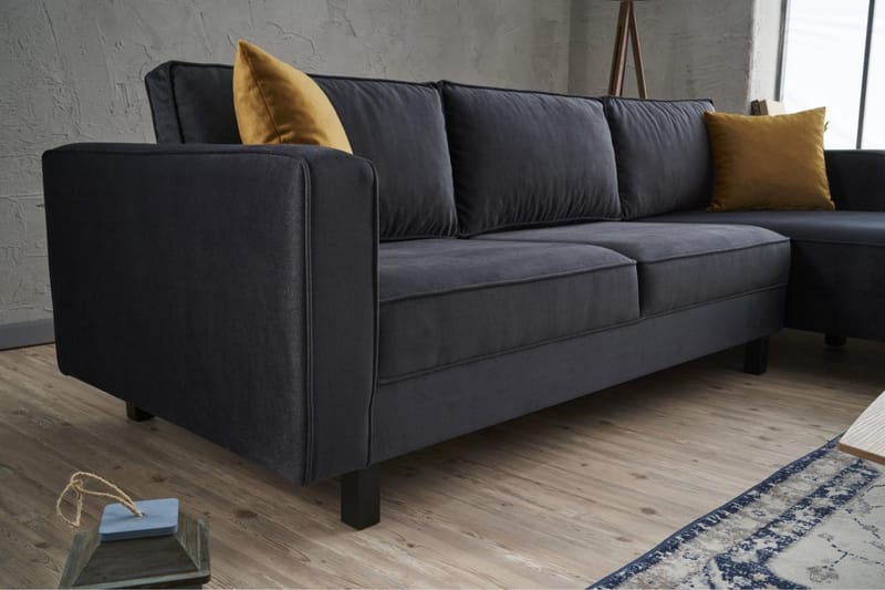 Kaletea Sofa m. Chaiselong 4-Pers. - Mørkegrå - Sofa med chaiselong - 4 personers sofa med chaiselong