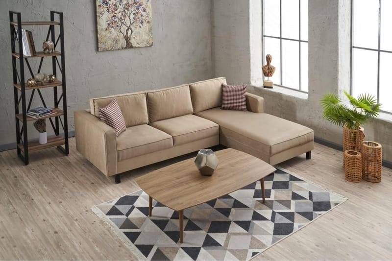 Kaletea Sofa m. Chaiselong 4-Pers. - Beige - Sofa med chaiselong - 4 personers sofa med chaiselong