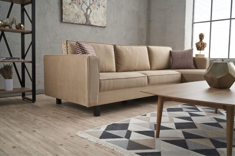 Kaletea Sofa m. Chaiselong 4-Pers. - Beige - Sofa med chaiselong - 4 personers sofa med chaiselong