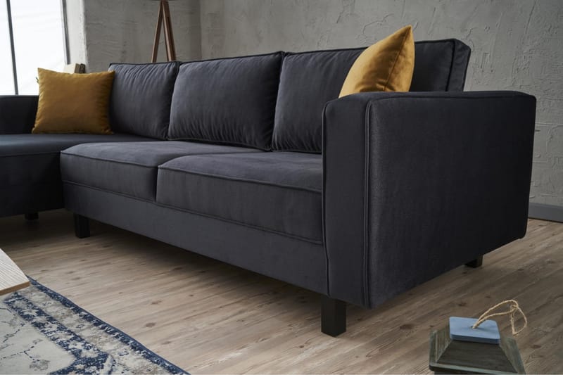 Kaletea Sofa m. Chaiselong 4-Pers. - Mørkegrå - Sofa med chaiselong - 4 personers sofa med chaiselong