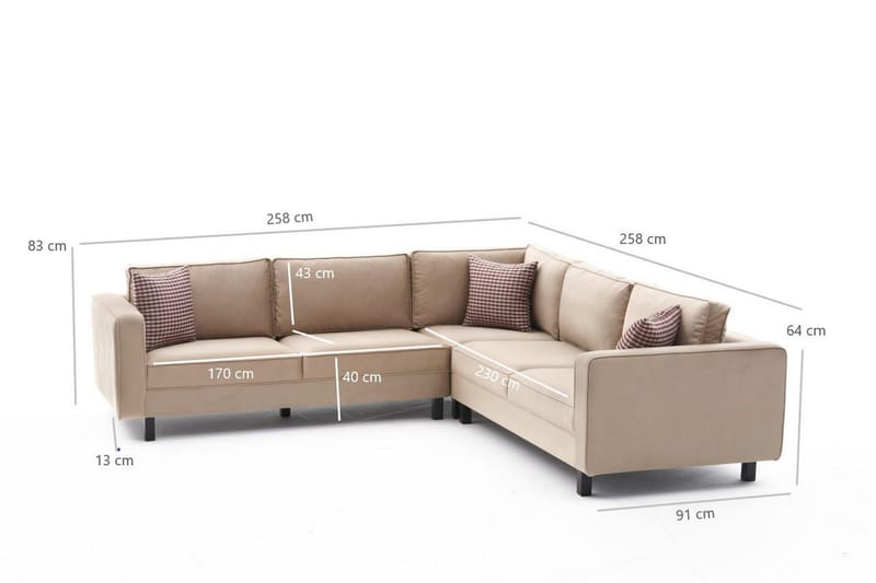 Kaletea Sofa m. Chaiselong 4-Pers. - Beige - Sofa med chaiselong - 4 personers sofa med chaiselong