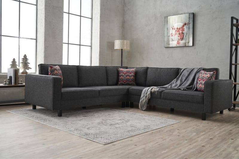 Kaletea Sofa m. Chaiselong 4-Pers. - Antracit - Sofa med chaiselong - 4 personers sofa med chaiselong