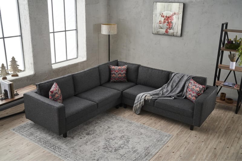 Kaletea Sofa m. Chaiselong 4-Pers. - Antracit - Sofa med chaiselong - 4 personers sofa med chaiselong