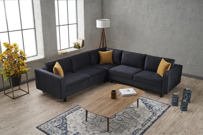 Kaletea Sofa m. Chaiselong 4-Pers. - Mørkegrå - Sofa med chaiselong - 4 personers sofa med chaiselong