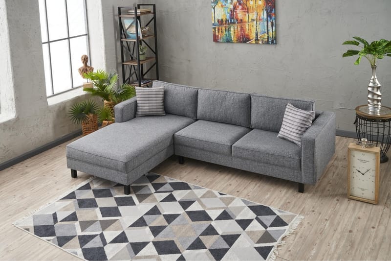 Kaletea Sofa m. Chaiselong 4-Pers. - Grå - Møbler - Sofaer - Sofa med chaiselong