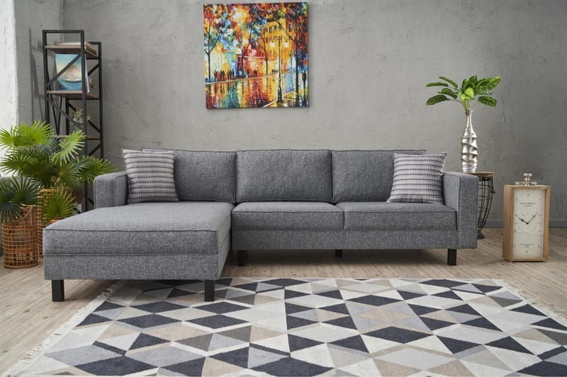 Kaletea Sofa m. Chaiselong 4-Pers. - Grå - Møbler - Sofaer - Sofa med chaiselong