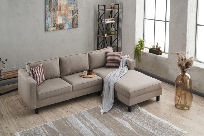 Kaletea Sofa m. Chaiselong 4-Pers. - Cream - Sofa med chaiselong - 4 personers sofa med chaiselong