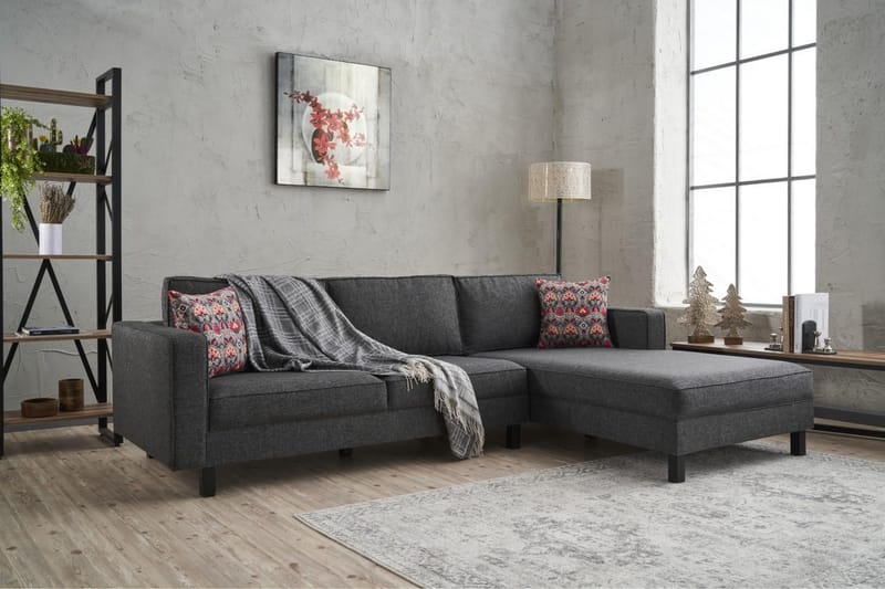 Kaletea Sofa m. Chaiselong 4-Pers. - Antracit - Sofa med chaiselong - 4 personers sofa med chaiselong