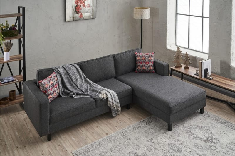 Kaletea Sofa m. Chaiselong 4-Pers. - Antracit - Sofa med chaiselong - 4 personers sofa med chaiselong