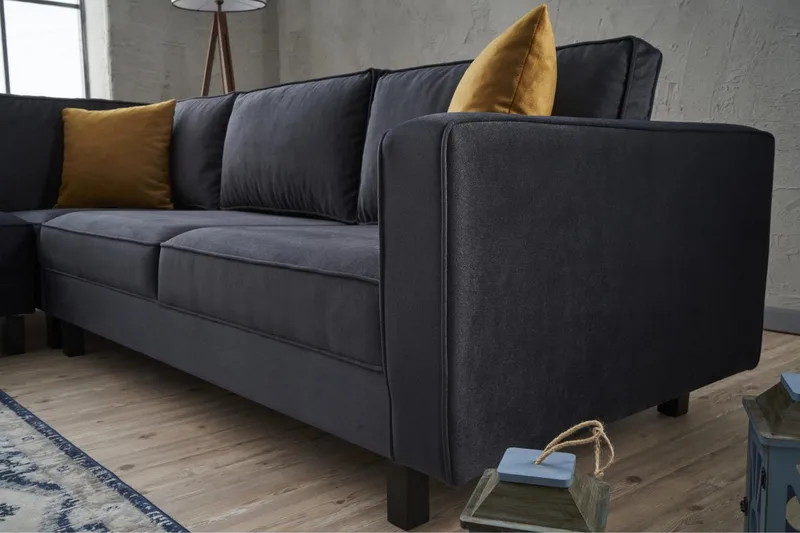 Kaletea Sofa m. Chaiselong 4-Pers. - Mørkegrå - Møbler - Sofaer - Hjørnesofa - Hjørnesofa med chaiselong
