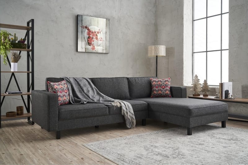 Kaletea Sofa m. Chaiselong 4-Pers. - Antracit - Møbler - Sofaer - Sofa med chaiselong