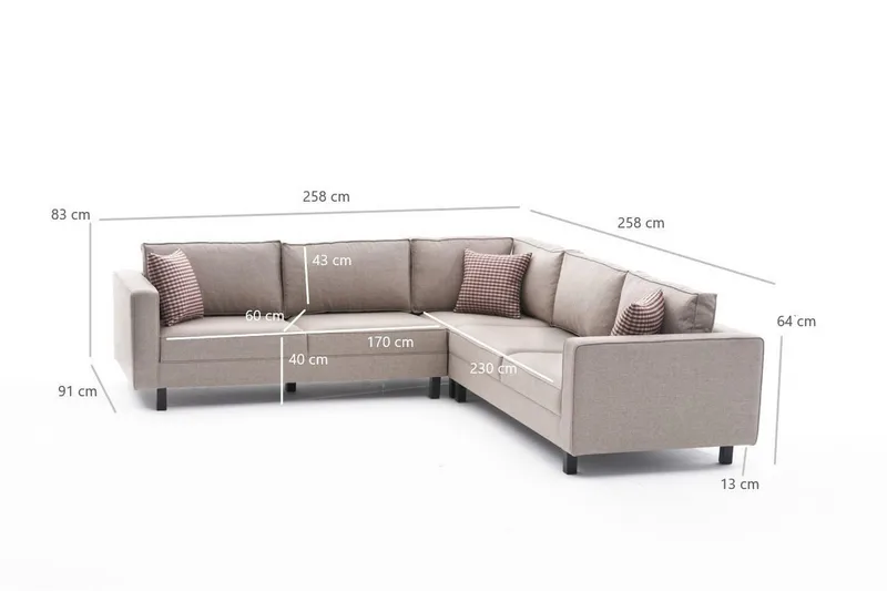 Kaletea Sofa m. Chaiselong 4-Pers. - Cream - Møbler - Sofaer - Hjørnesofa - Hjørnesofa med chaiselong
