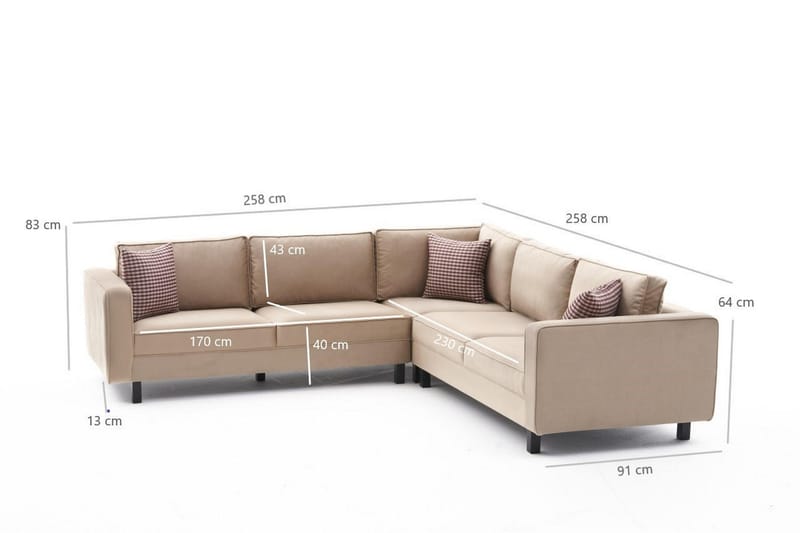 Kaletea Sofa m. Chaiselong 4-Pers. - Beige - Møbler - Sofaer - Hjørnesofa