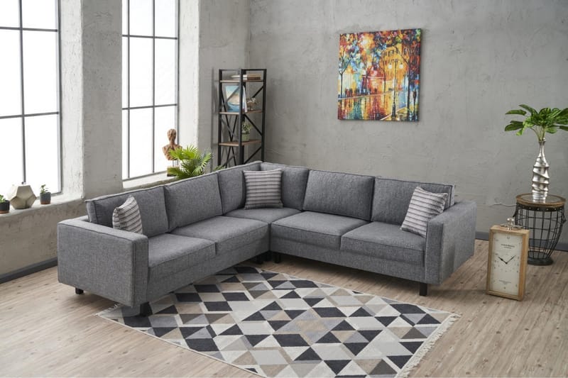 Kaletea Sofa m. Chaiselong 4-Pers. - Grå - Møbler - Sofaer - Hjørnesofa - Hjørnesofa med chaiselong