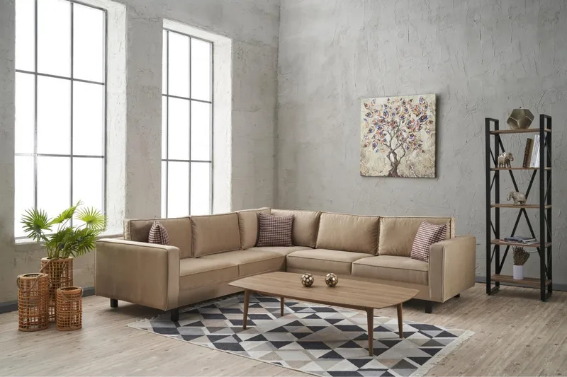 Kaletea Sofa m. Chaiselong 4-Pers. - Beige - Møbler - Sofaer - Hjørnesofa - Hjørnesofa med chaiselong
