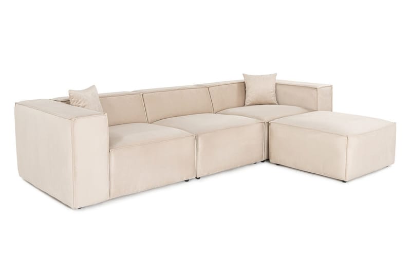 Kaolins Sofa med Chaiselong 3-personers - Creme - Møbler - Sofaer - Sofa med chaiselong